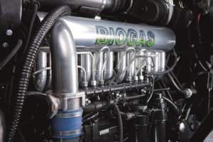 A differenza di New Holland, monta un Valtra ciclo Diesel che usa biogas non raffinato.